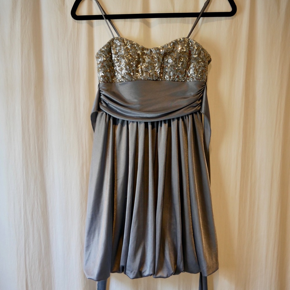 Silver/sequin top party dress